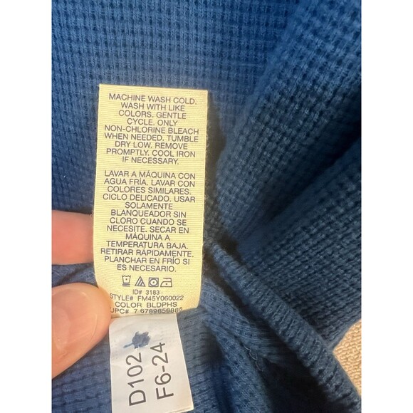 Faded Glory Mens Blue Long Sleeve Waffle Knit Thermal Sz Med. (38-40) - Picture 4 of 8